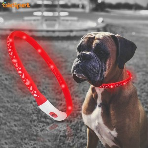 ファッションledペットライトアップ犬充電シリコーン照明付き反射led犬追跡防水ネックレスカラー